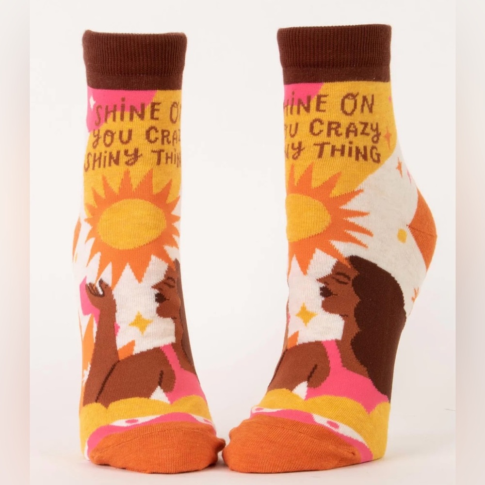 Shine On You Crazy Shiny Thing Women’s Ankle Socks by Blue Q Fun Gift! 🎁 NWT